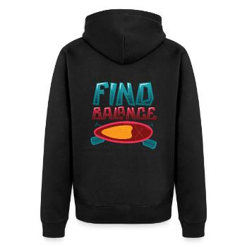 Finding balance - Unisex Premium Organic Zip Hoodie - black - Back - Nico (187cm)