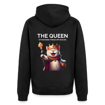 Katzeneltern sagen Kätzchen - Unisex Premium Bio Zip Hoodie - Schwarz - Hinten - Nico (187cm)