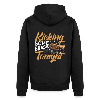 Euphonium Euphoniumspieler Blechbläser Euphonist - Unisex Premium Bio Zip Hoodie - Schwarz - Hinten - Nico (187cm)
