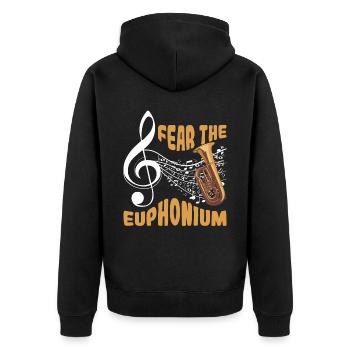 Euphonium Euphoniumspieler Blechbläser Euphonist - Unisex Premium Bio Zip Hoodie - Schwarz - Hinten - Nico (187cm)