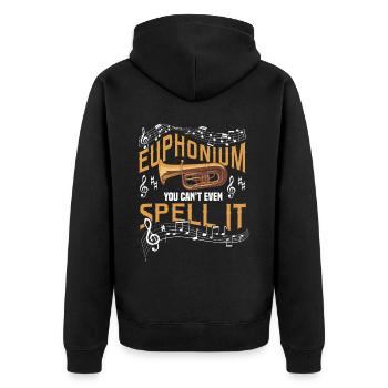 Euphonium Euphoniumspieler Blechbläser Euphonist - Unisex Premium Bio Zip Hoodie - Schwarz - Hinten - Nico (187cm)