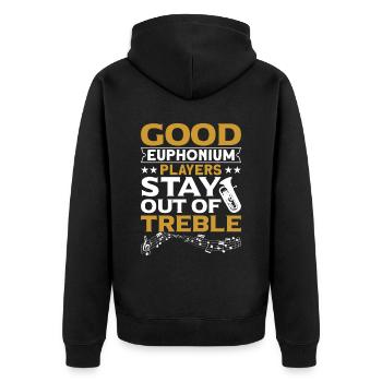 Euphonium Euphoniumspieler Blechbläser Euphonist - Unisex Premium Bio Zip Hoodie - Schwarz - Hinten - Nico (187cm)