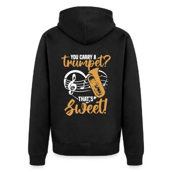 Euphonium Euphoniumspieler Blechbläser Euphonist - Unisex Premium Bio Zip Hoodie - Schwarz - Hinten - Nico (187cm)