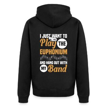 Euphonium Euphoniumspieler Blechbläser Euphonist - Unisex Premium Bio Zip Hoodie - Schwarz - Hinten - Nico (187cm)
