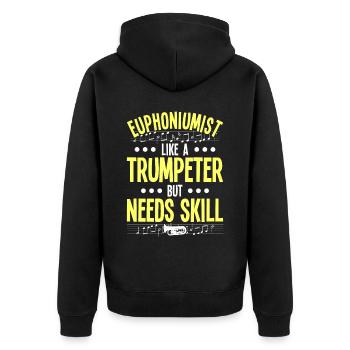 Euphonium Euphoniumspieler Blechbläser Euphonist - Unisex Premium Bio Zip Hoodie - Schwarz - Hinten - Nico (187cm)
