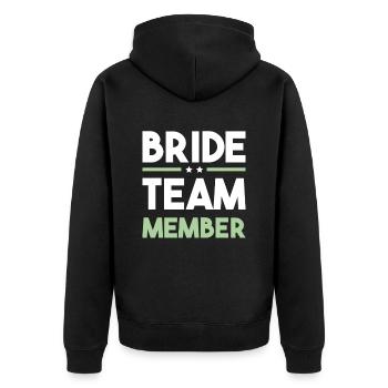 Bride Team - Unisex Premium Bio Zip Hoodie - Schwarz - Hinten - Nico (187cm)