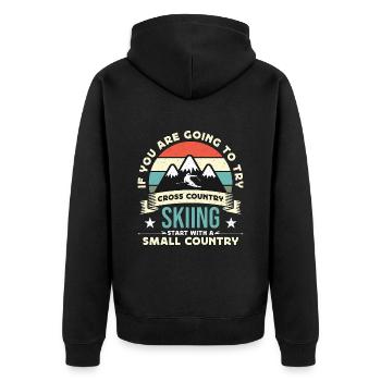Cross Country Skiing If You Are Going To Try Ski - Unisex Premium Bio Zip Hoodie - Schwarz - Hinten - Nico (187cm)