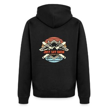 Cross Country Skiing Just Say Snow Nordic Skiing - Unisex Premium Organic Zip Hoodie - black - Back - Nico (187cm)