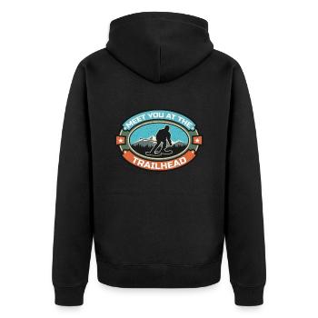 Cross Country Skiing Meet You At The Trailhead Ski - Unisex Premium Bio Zip Hoodie - Schwarz - Hinten - Nico (187cm)