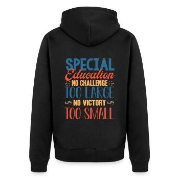 Special Needs Education, Special Education - Unisex Premium Organic Zip Hoodie - black - Back - Nico (187cm)