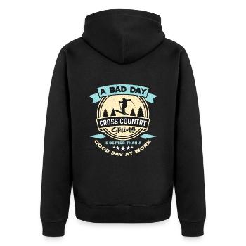 Ski de fond Une mauvaise journée Skieur de fond - Veste à capuche bio Premium Unisexe - noir - Dos - Nico (187cm)