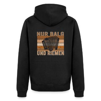 Akkordeon Akkordeonspieler Steirische Harmonika - Unisex Premium Bio Zip Hoodie - Schwarz - Hinten - Nico (187cm)