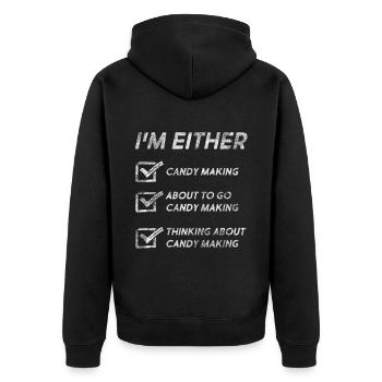 Funny Candy Making Quotes Candy Making Lovers - Unisex Premium Bio Zip Hoodie - Schwarz - Hinten - Nico (187cm)