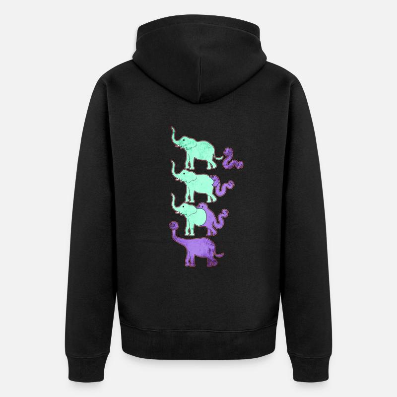Drôle d’évolution des dinosaures - Veste à capuche bio Premium Unisexe - noir