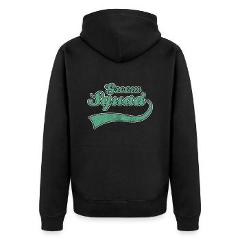 Bräutigam groom JGA - Unisex Premium Bio Zip Hoodie - Schwarz - Hinten - Nico (187cm)