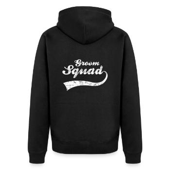 Bräutigam groom JGA - Unisex Premium Bio Zip Hoodie - Schwarz - Hinten - Nico (187cm)