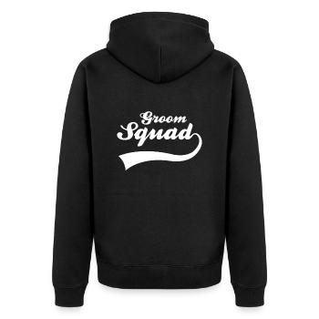 Bräutigam groom JGA - Unisex Premium Bio Zip Hoodie - Schwarz - Hinten - Nico (187cm)