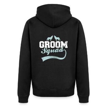Bräutigam's Wolfsrudel - Unisex Premium Bio Zip Hoodie - Schwarz - Hinten - Nico (187cm)