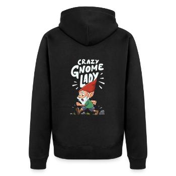 Gartenzwerg - Unisex Premium Bio Zip Hoodie - Schwarz - Hinten - Nico (187cm)