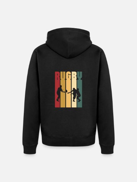 Rugby - Unisex Premium Bio Zip Hoodie - Schwarz