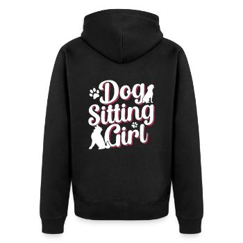 Hundesitterin Mädchen Hundesitting Dog Sitting - Unisex Premium Bio Zip Hoodie - Schwarz - Hinten - Nico (187cm)