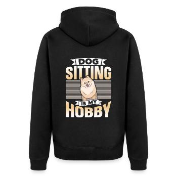 Hundesitting Ist Mein Hobby Sitter Dog Sitting - Unisex Premium Bio Zip Hoodie - Schwarz - Hinten - Nico (187cm)