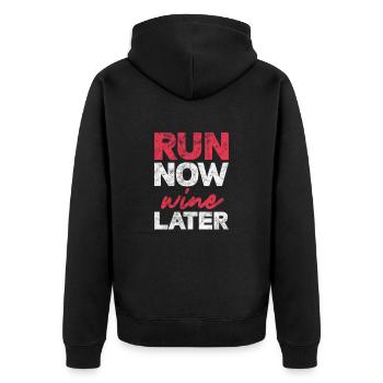 Running Runner Jogging Jogging Runner Cadeau - Veste à capuche bio Premium Unisexe - noir - Dos - Nico (187cm)