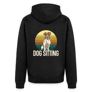 Dog Sitting Dog Dog Sitter Dog Sitting - Veste à capuche bio Premium Unisexe - noir - Dos - Nico (187cm)
