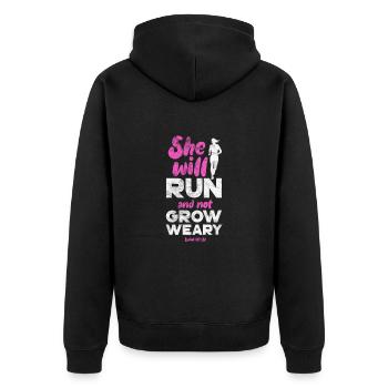 Running Runner Jogging Jogging Runner Gift - Unisex Premium Organic Zip Hoodie - black - Back - Nico (187cm)