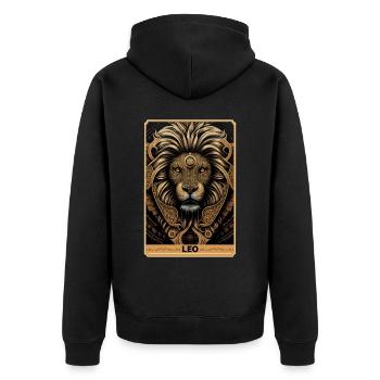 Leo Astrology Sign Lion Zodiac Tarot Card Occult W - Unisex Premium Organic Zip Hoodie - black - Back - Nico (187cm)