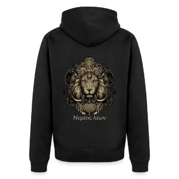 Tête de Lion de Némée Mythologie grecque antique Léo Zodia - Veste à capuche bio Premium Unisexe - noir - Dos - Nico (187cm)