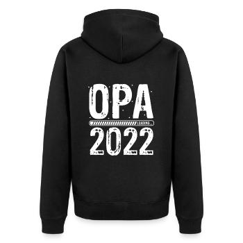 Opa Loading 2022 Babyankündigung Geburt Familienop - Unisex Premium Bio Zip Hoodie - Schwarz - Hinten - Nico (187cm)
