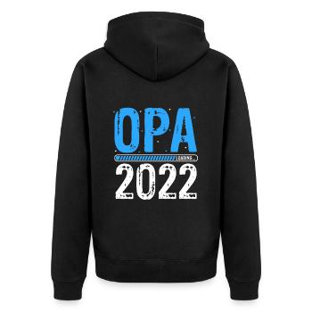 Opa Loading 2022 Babyankündigung Geburt Schwangers - Unisex Premium Bio Zip Hoodie - Schwarz - Hinten - Nico (187cm)