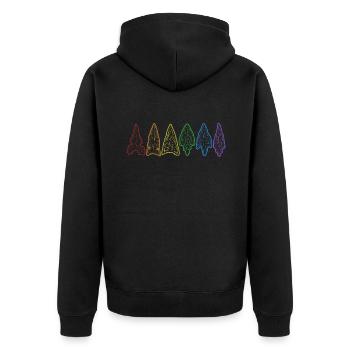 Pointes de flèches LGBT Conseils de chasse arc-en-ciel Pointes de flèches - Veste à capuche bio Premium Unisexe - noir - Dos - Nico (187cm)