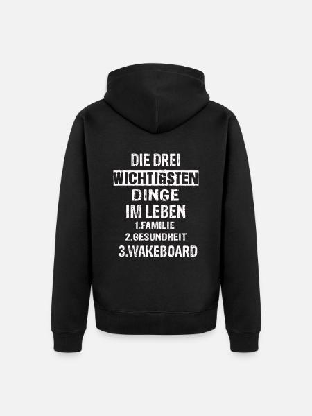 Wakeboard - Unisex Premium Bio Zip Hoodie - Schwarz