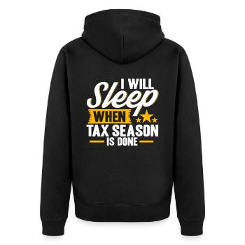 Steuersaison Cpa Buchhalter Geschenk Steuertag - Unisex Premium Bio Zip Hoodie - Schwarz - Hinten - Nico (187cm)