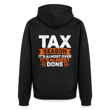 Steuersaison Cpa Buchhalter Geschenk Steuertag - Unisex Premium Bio Zip Hoodie - Schwarz - Hinten - Nico (187cm)
