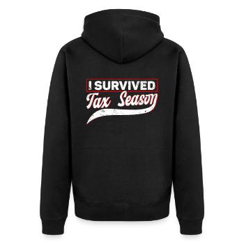 Steuersaison Cpa Buchhalter Geschenk Steuertag - Unisex Premium Bio Zip Hoodie - Schwarz - Hinten - Nico (187cm)
