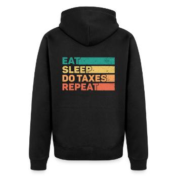 Steuersaison Cpa Buchhalter Geschenk Steuertag - Unisex Premium Bio Zip Hoodie - Schwarz - Hinten - Nico (187cm)