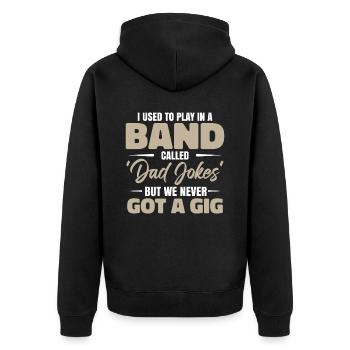 Papa Blagues Groupe de musique - Veste à capuche bio Premium Unisexe - noir - Dos - Nico (187cm)