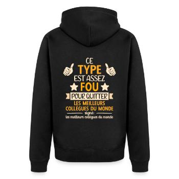 Départ Collègue de Travail Nouvel Emploi Retraite - Veste à capuche bio Premium Unisexe - noir - Dos - Nico (187cm)