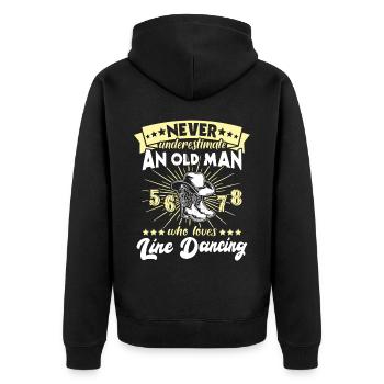 Homme de danse en ligne sous-estimé - Veste à capuche bio Premium Unisexe - noir - Dos - Nico (187cm)