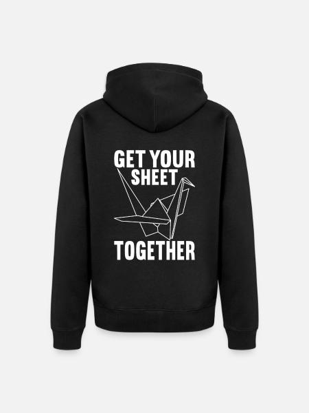 Origami - Unisex Premium Organic Zip Hoodie - black