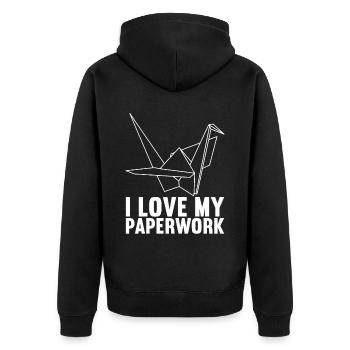 Origami - Veste à capuche bio Premium Unisexe - noir - Dos - Nico (187cm)