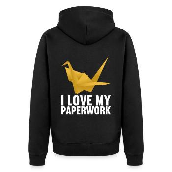 Origami - Veste à capuche bio Premium Unisexe - noir - Dos - Nico (187cm)