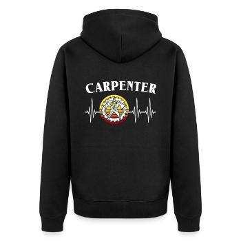Ligne cardiaque de charpentier Zimmermann ECG - Veste à capuche bio Premium Unisexe - noir - Dos - Nico (187cm)