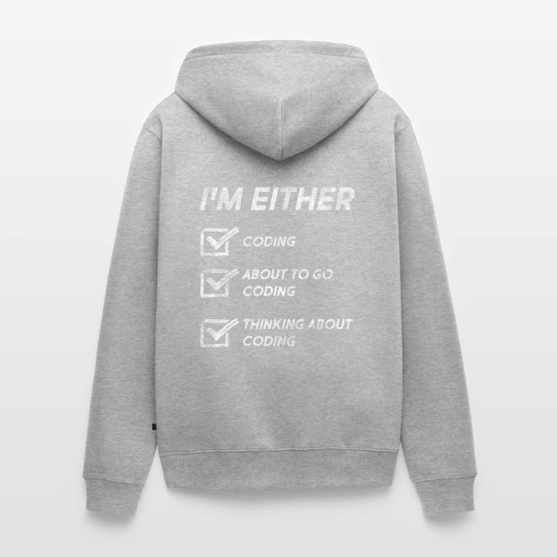 Citations de codage amusantes Codage Love Coder Programmeur Veste à capuche bio Premium Unisexe