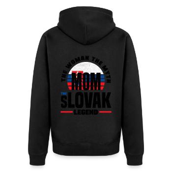 Slowakische Slowakei Slowakische Flagge Zitat - Unisex Premium Bio Zip Hoodie - Schwarz - Hinten - Nico (187cm)