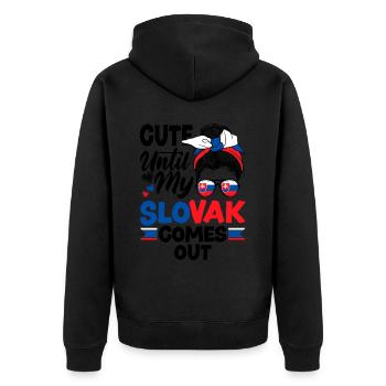 Slowakische Slowakei Slowakische Flagge Zitat - Unisex Premium Bio Zip Hoodie - Schwarz - Hinten - Nico (187cm)