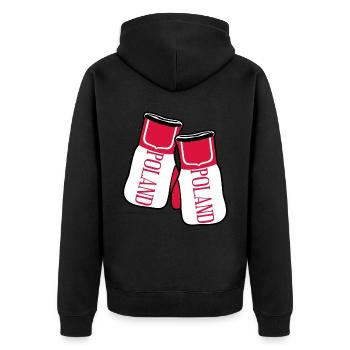 Polish flag Boxing gloves Poland - Unisex Premium Organic Zip Hoodie - black - Back - Nico (187cm)